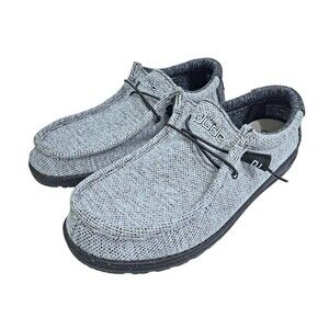 Hey Dude Men's Size 12 Wally Stretch Dark Web Gray Black Slip On Loafers Shoes